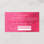 Girly Neon Pink Dick Glitzer Tropfen Ernennung Visitenkarte (Rückseite)