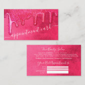 Girly Neon Pink Dick Glitzer Tropfen Ernennung Visitenkarte (Vorne/Hinten)