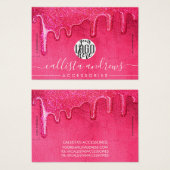 Girly Neon Pink Dick Glitzer Tropfen Logo-Armband (Vorne & Hinten)