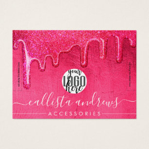 Girly Neon Pink Dick Glitzer Tropfen Logo-Armband