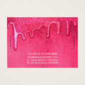 Girly Neon Pink Dick Glitzer Tropfen Logo-Armband (Rückseite)