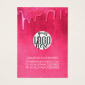 Girly Neon Pink Dick Glitzer Tropfen Logo Oog (Rückseite)