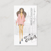 Girly New York Fashion Designer Business Card Visitenkarte (Vorderseite)