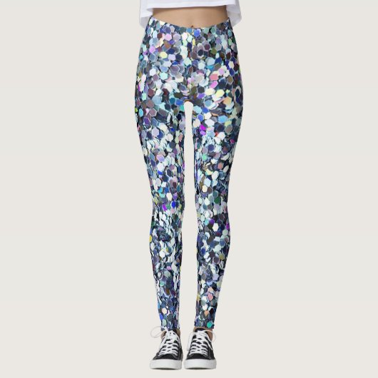 Girly Niedlich Colorful Glitzer Leggings (Vorderseite)
