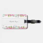 Girly Niedlich Floral, Frame monogram Personalisie Gepäckanhänger (Rückseite horizontal)