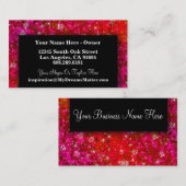 Girly Niedlich Glitzer Beruflich Hair Make-Up Arti Visitenkarte (Vorne/Hinten)