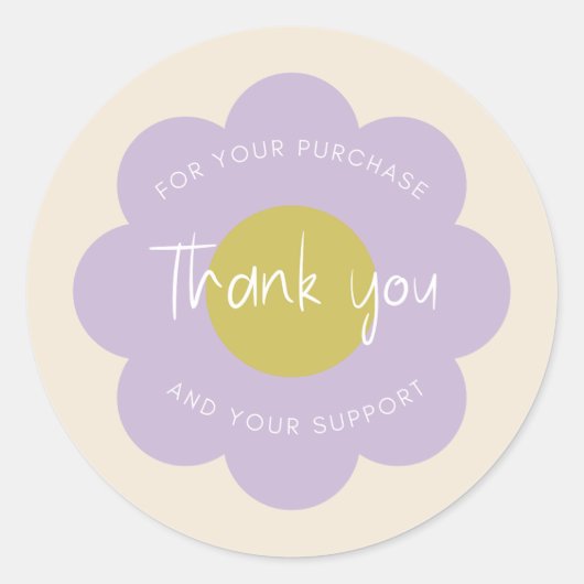 Girly Niedlich Modern Pastel "Danke" Packung Runder Aufkleber (Vorderseite)