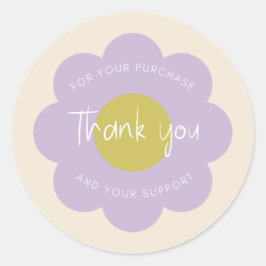 Girly Niedlich Modern Pastel "Danke" Packung Runder Aufkleber