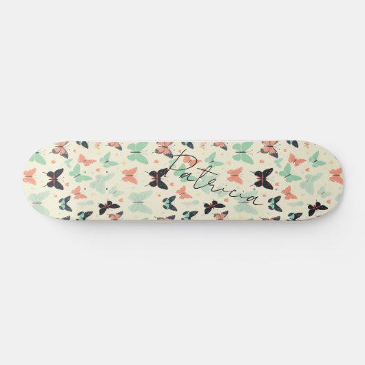 Girly Niedlich Pastel Butterfly Chic Skateboard (Horizontal)