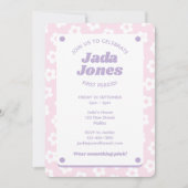 Girly Niedlich Pastel Pink Blume Erste Periode Par Einladung (Vorderseite)