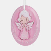 Girly Niedlich Pink Angel 2024 Ornament Aus Glas (Vorderseite links)