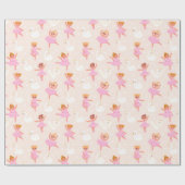 Girly Niedlich Pink Ballerina Swan Muster Geschenkpapier (Flach)