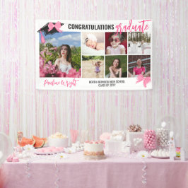 Girly Niedlich Pink Bows 7 Fotos Glückwunsch Gradu Banner