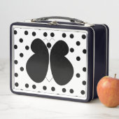 Girly Niedlich Polka Dots Butterfly Metall Brotdose (Beispiel)
