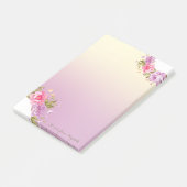 Girly Niedlich Stylish floral - Personalisiert Post-it Klebezettel (angewinkelt)