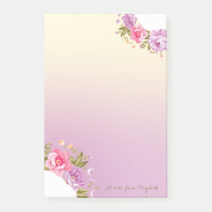Girly Niedlich Stylish floral - Personalisiert Post-it Klebezettel