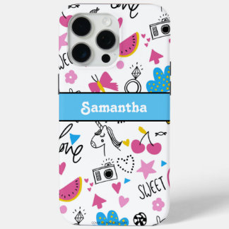 Girly Niedlich Trendy Simple Blue Stilftiges Muste Case-Mate iPhone Hülle