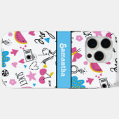 Girly Niedlich Trendy Simple Blue Stilftiges Muste Case-Mate iPhone Hülle (Rückseite (Horizontal))