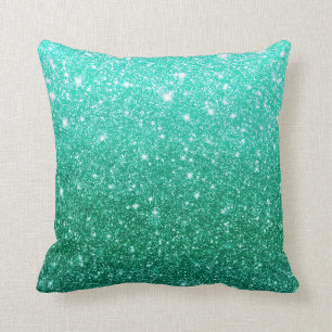 Girly niedliches Aqua-blaues Imitat-Glitzer-Muster Kissen