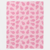 Girly niedliches Sommerpastellrosa-Ananasmuster Fleecedecke (Vorderseite)