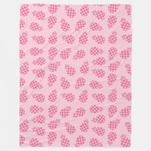 Girly niedliches Sommerpastellrosa-Ananasmuster Fleecedecke (Vorderseite)
