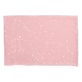 Girly Night Sky Astrologie Pastel Pink White Stars Kissenbezug (Vorderseite-Links)