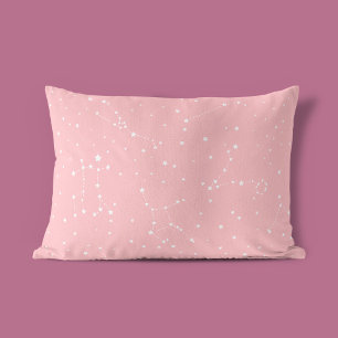 Girly Night Sky Astrologie Pastel Pink White Stars Kissenbezug