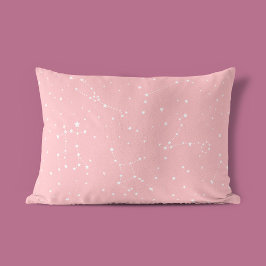 Girly Night Sky Astrologie Pastel Pink White Stars Kissenbezug