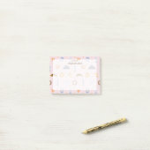 Girly NYC Pattern Baby Pink Name Post-it Klebezettel (Auf Schreibtisch)