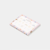 Girly NYC Pattern Baby Pink Name Post-it Klebezettel (angewinkelt)