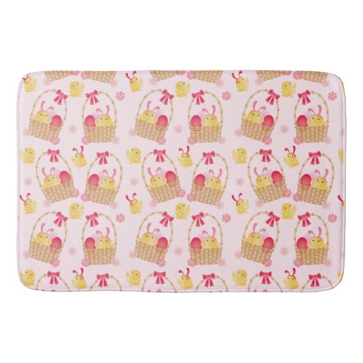 Girly Oaster Basket Chicks Pink Badematte (Vorderseite)