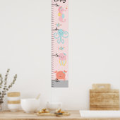 Girly Ocean Life Growth Chart Behielt auf 8x44! Poster (Küche)
