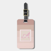 Girly Ombre Striped Monogram Personalisiert Gepäckanhänger (Vorderseite vertikal)