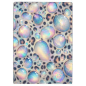 Girly Opal Leopard Print Office School Klemmbrett (Rückseite)
