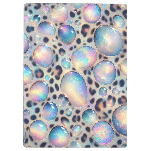 Girly Opal Leopard Print Office School Klemmbrett (Rückseite)