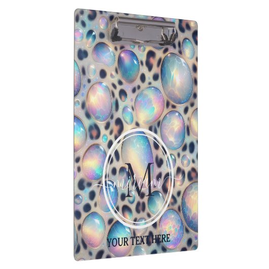 Girly Opal Leopard Print Office School Klemmbrett (Rechts)