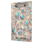 Girly Opal Leopard Print Office School Klemmbrett (Links)