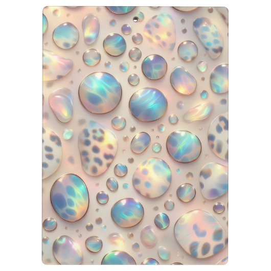 Girly Opal Leopard Print Office School Klemmbrett (Rückseite)