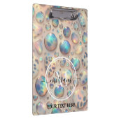 Girly Opal Leopard Print Office School Klemmbrett (Rechts)