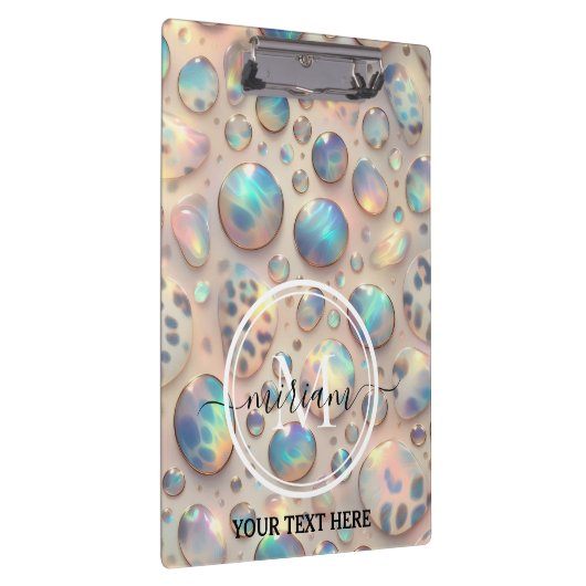 Girly Opal Leopard Print Office School Klemmbrett (Rechts)