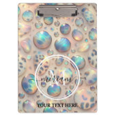 Girly Opal Leopard Print Office School Klemmbrett (Vorderseite)