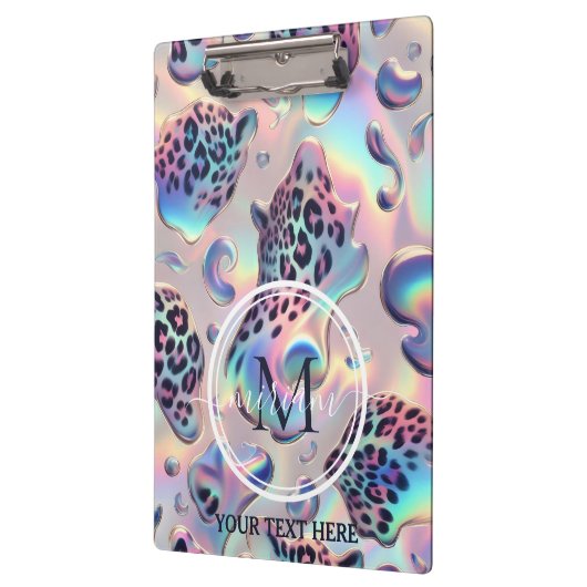 Girly Opal Leopard Print Office School Klemmbrett (Links)