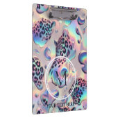 Girly Opal Leopard Print Office School Klemmbrett (Rechts)