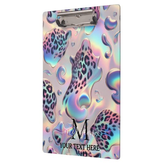 Girly Opal Leopard Print Office School Klemmbrett (Links)