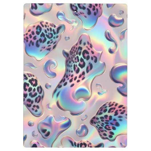 Girly Opal Leopard Print Office School Klemmbrett (Rückseite)