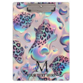 Girly Opal Leopard Print Office School Klemmbrett (Vorderseite)