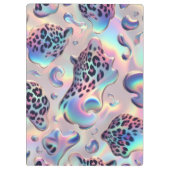 Girly Opal Leopard Print Office School Klemmbrett (Rückseite)