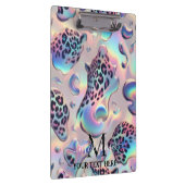 Girly Opal Leopard Print Office School Klemmbrett (Rechts)