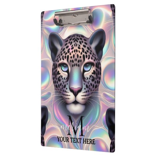 Girly Opal Leopard Print Office School Klemmbrett (Links)