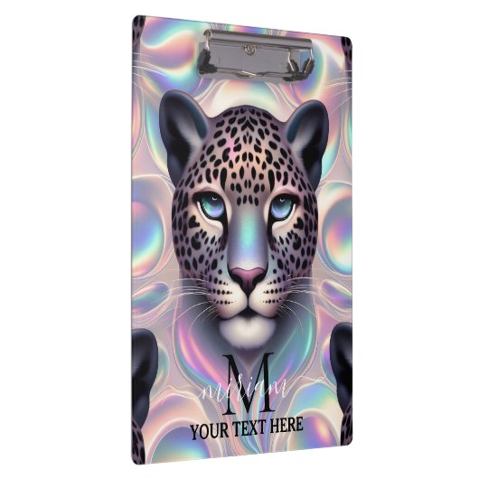 Girly Opal Leopard Print Office School Klemmbrett (Rechts)